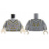 Torso Armor, Gold and Lavender Muscle Highlights Pattern / Light Bluish Gray Arms with White Cuff, Gold and Lavender Circuitry Pattern / White Hands : {умерено каменно сив}