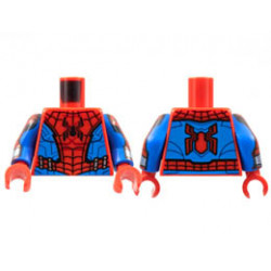 Torso Armor, Center Panel with Black Spider and Webbing, Blue Side Panels Pattern / Blue Arms with Red Armor, Silver Cuff Pattern / Red Hands : {ярко червен}