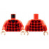 Torso Flannel Shirt with Pocket, Dark Blue T-Shirt Pattern / Red Arms / Light Nougat Hands: {ярко червен}