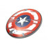 Minifigure, Shield Circular Convex Face with Red and White Rings and Captain America Star, Scratched Weathered Pattern: {тъмно каменно сив}