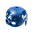 Minifigure, Headgear Helmet Mask, Hole on Top with White Letter A and Wings on Sides, Weathered with Dark Bluish Gray Splotches Pattern : {земно син}
