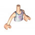 Torso Mini Doll Friends White Top with Palm Trees Pattern, Light Nougat Arms with Hands : {светло нуга}