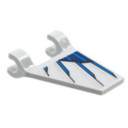 Flag 2 x 2 Trapezoid with Blue, Dark Blue, and Silver Mechanical Wing Pattern on Both Sides: {умерено каменно сив}