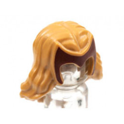 Minifigure, Hair Female Long Wavy with Dark Red Tiara Pattern (Scarlet Witch): {умерен нуга}