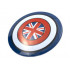 Minifigure, Shield Circular Convex Face with Red and White Rings and British Union Jack Flag Pattern: {земно син}
