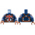 Torso Female Armor, Red British Union Jack Flag, Reddish Brown Belt Pattern / Dark Blue Arms with Red Shoulder Stripe Pattern / Reddish Brown Hands : {земно син}