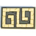 Tile 2 x 3 with Tan Geometric Temple Ornament Pattern: {тъмно каменно сив}
