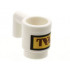 Minifigure, Utensil Cup with Reddish Brown TVA Logo on Gold Rectangle Pattern: {бял}