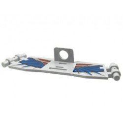 Minifigure Wings Clipped with Bar Handles on Ends with Silver, Dark Red, and Dark Blue Details Pattern: {умерено каменно сив}