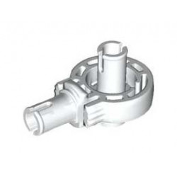 Technic, Rotation Joint Ball Loop with Two Perpendicular Pins with Friction : {бял}