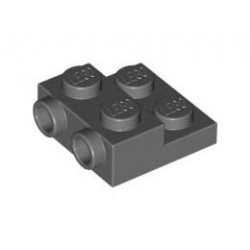 Плочка 2X2X2/3 с 2 хоризонтални стъда: {тъмно каменно сив}