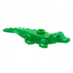 Alligator / Crocodile Baby Hatchling with Blue Eyes Pattern: {тъмно зелен}
