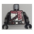 Torso SW Mandalorian Silver Beskar Armor Plates, Reddish Brown Belts, Red Christmas Scarf Pattern (Din Djarin) / Dark Brown Arms with Silver Beskar Plates Pattern / Black Hands : {тъмно кафяв}