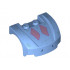 Vehicle, Mudguard 3 x 4 x 1 2/3 Curved Front with Metallic Blue Spots and Pink Diamonds Pattern (Bruni): {умерено син}