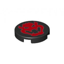 FLAT TILE 2X2, ROUND, NO. 1220: {черен}
