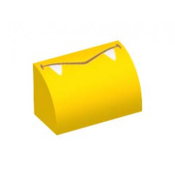 BRICK 1X2, OUTSIDE HALF BOW, NO. 9: {ярко жълт}