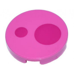 Tile, Round 2 x 2 with Bottom Stud Holder with 2 Magenta Circles Pattern (Super Mario Birdo Cheek): {ярко пурпурен}