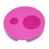 Tile, Round 2 x 2 with Bottom Stud Holder with 2 Magenta Circles Pattern (Super Mario Birdo Cheek): {ярко пурпурен}