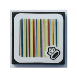 FLAT TILE 2X2, W/ STICKER NO. 117: {черен}