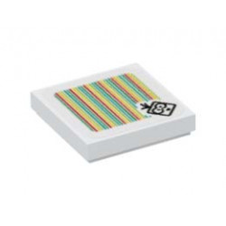 FLAT TILE 2X2, W/ STICKER NO. 120: {бял}