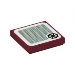 FLAT TILE 2X2, W/ STICKER NO. 122: {нов тъмно червен}