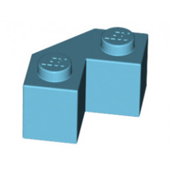 Тухличка 2X2 с ъгъл 45 градуса: {умерено небесносин}