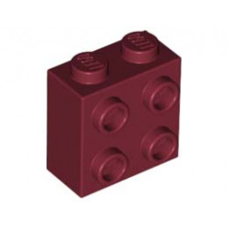Тухличка 1X2X1 2/3 с 4 стъда: {нов тъмно червен}