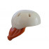 Minifigure, Hair Combo, Hair with Hat, Medium Length with Molded White Bicycle Helmet Pattern (BAM): {тъмно оранжев}
