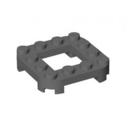 PLATE 4X4X2/3, CIRCLE, 2X2 HOLE: {тъмно каменно сив}