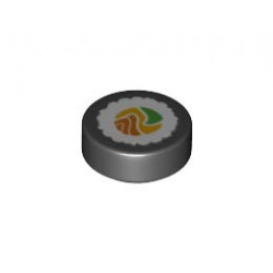 FLAT TILE 1X1, ROUND, NO. 176: {черен}