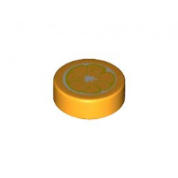 FLAT TILE 1X1, ROUND, NO. 177: {огнено жълто-оранжев}