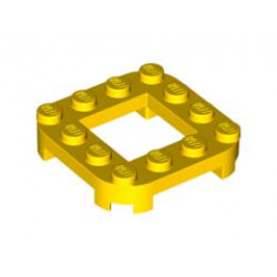PLATE 4X4X2/3, CIRCLE, 2X2 HOLE: {ярко жълт}