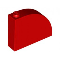 Тухличка 1X4X3 с външна полу дъга No. 1: {ярко червен}