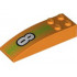 Slope, Curved 6 x 2 with White Number 8 on Lime Stripes Pattern: {ярко оранжев}