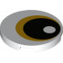 Tile, Round 3 x 3 with Bright Light Orange and Black Eye Pattern: {бял}