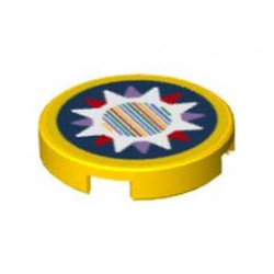 FLAT TILE 2X2, ROUND, W/ STICKER NO. 144: {ярко жълт}