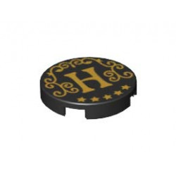 FLAT TILE 2X2, ROUND, NO. 1231: {черен}