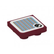FLAT TILE 2X2, INV., W/ STICKER NO. 135: {нов тъмно червен}