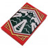Tile 2 x 3 with White Arrows Pointing at Dojo Temple on Dark Green Background with Gold Trim Pattern (Ninjago Adaptability Banner): {ярко червен}