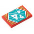 Tile 2 x 3 with White 3-Pointed Shuriken on Dark Turquoise Background with Gold Trim Pattern (Ninjago Surprise Banner): {ярко червен}