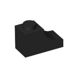 BRICK 1X2, OUTSIDE HALF ARCH, NO. 1: {черен}