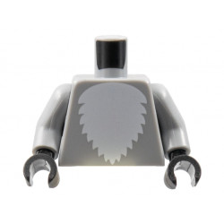Torso with White Fur Pattern / Light Bluish Gray Arms / Black Hands: {умерено каменно сив}