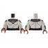 Torso Female, Dark Bluish Gray Shoulders, SWORD Logo Pattern / White Arms with Dark Bluish Gray Shoulder and Cuff Pattern / Reddish Brown Hands : {бял}