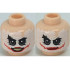 Minifigure, Head Dual Sided, White Mask with Gray Eyes, Red Scars, Grin / Closed Mouth Pattern (The Joker) - Hollow Stud: {светло нуга}