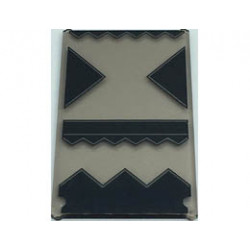 Glass for Window 1 x 4 x 6 with Black Triangles and Geometric Designs with Gray Lines Pattern: {прозрачно кафяв}