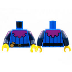 Torso Magenta Mantle, 5 Dark Blue Pinstripes, Black Belt with Pouch Pattern / Dark Blue Arms with Magenta Shoulder Stripes Pattern / Yellow Hands : {ярко син}