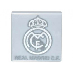 Tile 2 x 2 with Groove with Silver Real Madrid Logo and REAL MADRID C.F. Pattern: {умерено каменно сив}