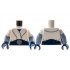 Torso Fur Coat, Dark Blue Sash, Silver Snowflake, Black Dogs Pattern / Sand Blue Arms with White Short Sleeves Jagged Edge Pattern / Dark Blue Hands: {бял}