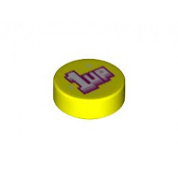 FLAT TILE 1X1, ROUND, NO. 179: {пъстро жълт}