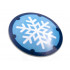 Minifigure, Shield Circular / Round Convex Face with White Snowflake on Medium Blue Background, Dark Blue Border Pattern: {умерено каменно сив}